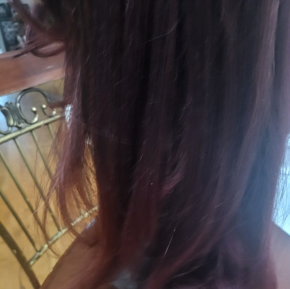 Lace Front Burgandy Red Synthetic Wig - Picture 3 of 9